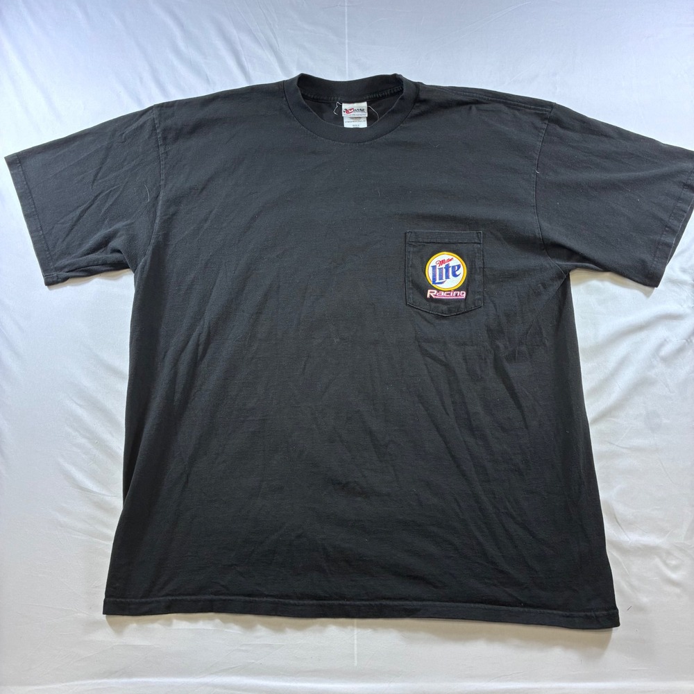 Vintage Chase Authentics Rusty Wallace Miller Lite Racing T-Shirt 2XL Black